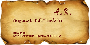 Auguszt Kálmán névjegykártya