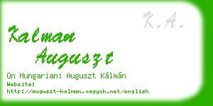 kalman auguszt business card