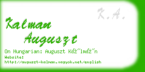 kalman auguszt business card